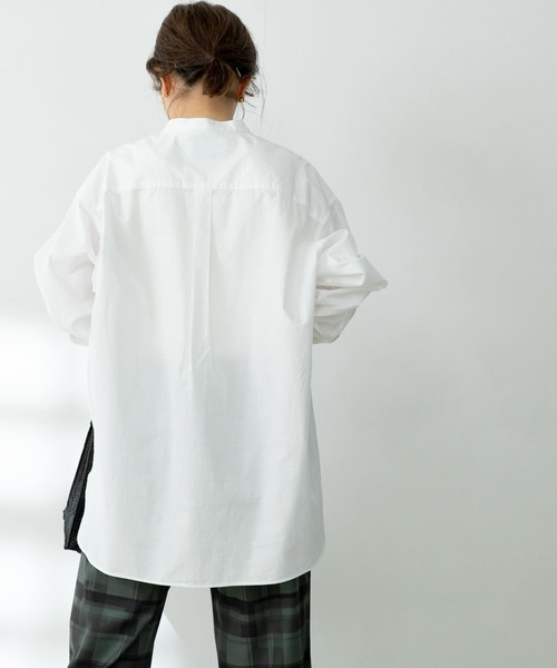 FORK&SPOON（フォークアンドスプーン）の「『ユニセックス』FORK&SPOON　ノーカラープルオーバーロングスリーブシャツ（シャツ/ブラウス・メンズ・オフホワイト/ストライプ・4/5）」の17枚目の写真