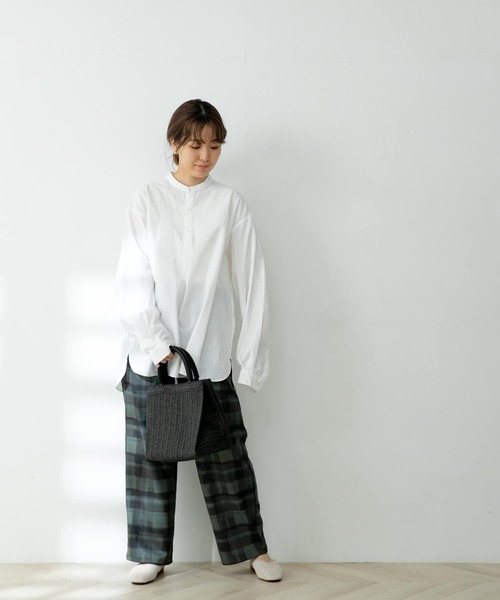 FORK&SPOON（フォークアンドスプーン）の「『ユニセックス』FORK&SPOON　ノーカラープルオーバーロングスリーブシャツ（シャツ/ブラウス・メンズ・オフホワイト/ストライプ・4/5）」の16枚目の写真