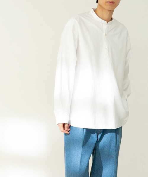 FORK&SPOON（フォークアンドスプーン）の「『ユニセックス』FORK&SPOON　ノーカラープルオーバーロングスリーブシャツ（シャツ/ブラウス・メンズ・オフホワイト/ストライプ・4/5）」の21枚目の写真