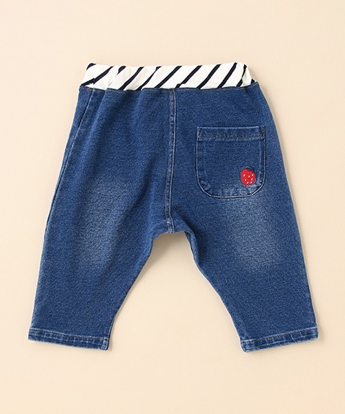 baby cheer（ベイビーチアー）の「いちごニットデニムパンツ（デニムパンツ・キッズ・ネイビー・110cm/100cm/90cm/80ｃｍ/120cm）」の3枚目の写真