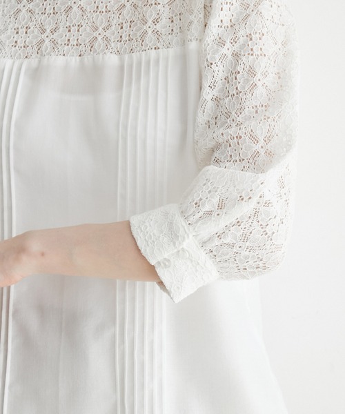 ROPE' PICNIC(ロペピクニック)の「2WAY/刺繍レース7分袖ブラウス(シャツ/ブラウス・レディース・ホワイト/イエロー/ライトグリーン/ラベンダー・38)」の9枚目の写真
