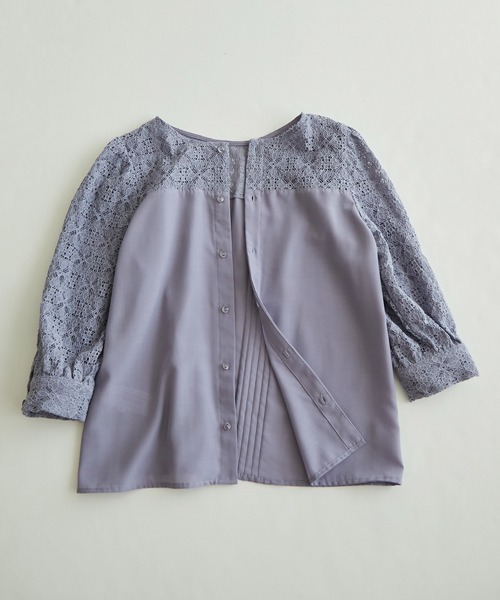 ROPE' PICNIC(ロペピクニック)の「2WAY/刺繍レース7分袖ブラウス(シャツ/ブラウス・レディース・ホワイト/イエロー/ライトグリーン/ラベンダー・38)」の11枚目の写真