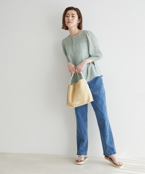 ROPE' PICNIC(ロペピクニック)の「2WAY/刺繍レース7分袖ブラウス(シャツ/ブラウス・レディース・ホワイト/イエロー/ライトグリーン/ラベンダー・38)」の18枚目の写真