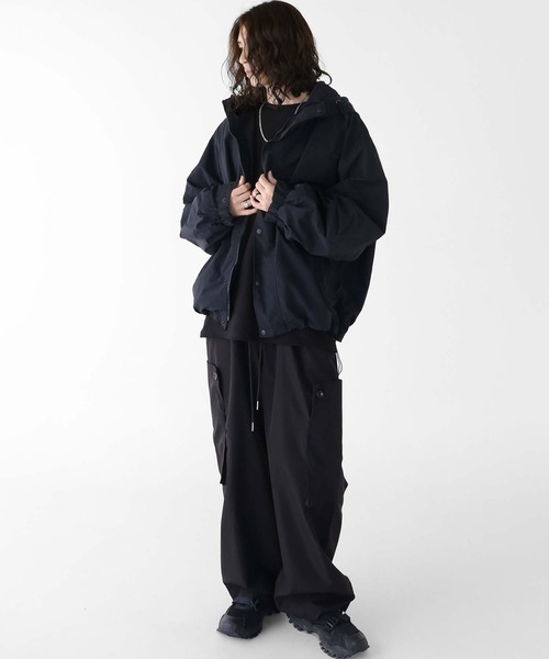 minsobi（ミンソビ）の「ポケットカーゴパンツ（カーゴパンツ・メンズ・ブラック/グレー・FREE）」の3枚目の写真