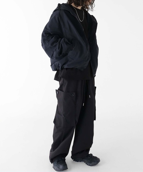 minsobi（ミンソビ）の「ポケットカーゴパンツ（カーゴパンツ・メンズ・ブラック/グレー・FREE）」の10枚目の写真