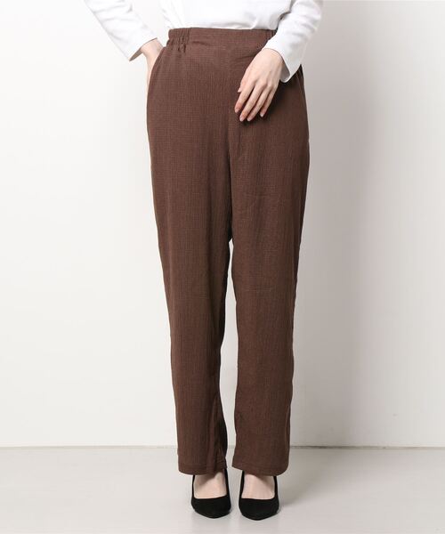 HONEYSUCKLE ROSE（ハニーサックルローズ）の「【HONEYSUCKLE ROSE】楊柳プリーツパンツ（その他パンツ・レディース・ロイヤルブルー/ブラック/ブラウン/グリーン/ダークブラウン/ブルー/ベージュ/ブラック×ホワイト・M/S/L）」の4枚目の写真