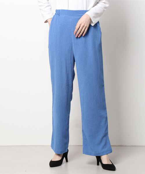 HONEYSUCKLE ROSE（ハニーサックルローズ）の「【HONEYSUCKLE ROSE】楊柳プリーツパンツ（その他パンツ・レディース・ロイヤルブルー/ブラック/ブラウン/グリーン/ダークブラウン/ブルー/ベージュ/ブラック×ホワイト・M/S/L）」の8枚目の写真