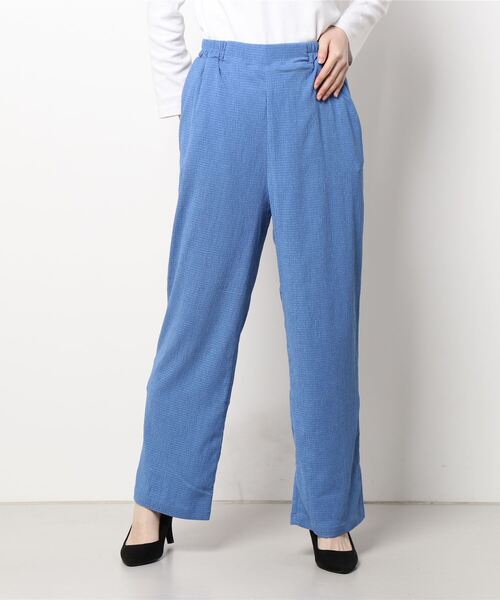 HONEYSUCKLE ROSE（ハニーサックルローズ）の「【HONEYSUCKLE ROSE】楊柳プリーツパンツ（その他パンツ・レディース・ロイヤルブルー/ブラック/ブラウン/グリーン/ダークブラウン/ブルー/ベージュ/ブラック×ホワイト・M/S/L）」の7枚目の写真