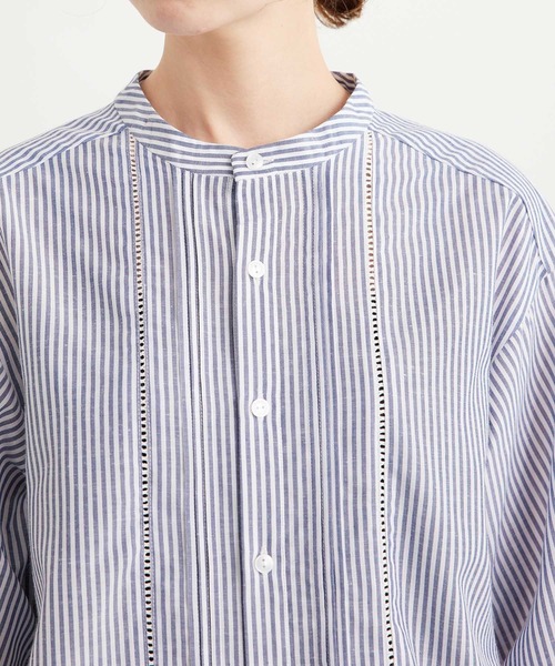 ROPE' PICNIC(ロペピクニック)の「リネン混カラーストライプ&ギンガムチェックシャツ(シャツ/ブラウス・レディース・ブラック/ホワイト/グリーン/ネイビー・38)」の16枚目の写真