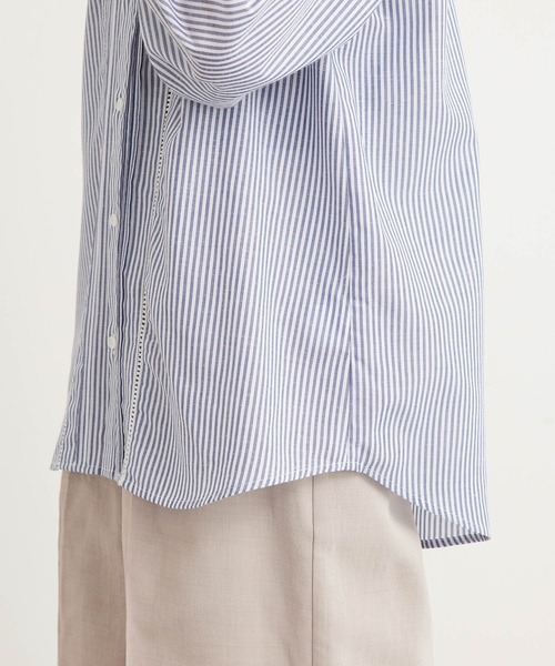 ROPE' PICNIC(ロペピクニック)の「リネン混カラーストライプ&ギンガムチェックシャツ(シャツ/ブラウス・レディース・ブラック/ホワイト/グリーン/ネイビー・38)」の18枚目の写真