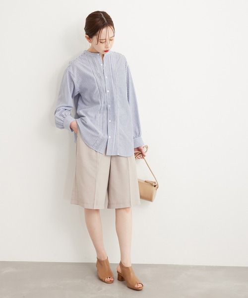 ROPE' PICNIC(ロペピクニック)の「リネン混カラーストライプ&ギンガムチェックシャツ(シャツ/ブラウス・レディース・ブラック/ホワイト/グリーン/ネイビー・38)」の13枚目の写真