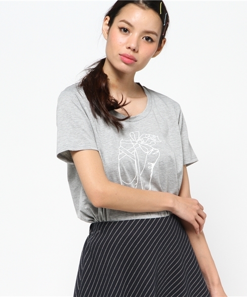 Chille anap(チルアナップ)の「ANAP/アナップ CHILLE ロゴバレエシューズTシャツ(Tシャツ/カットソー・レディース・オフホワイト/グレー/サックスブルー/ピンク・FREE)」の14枚目の写真