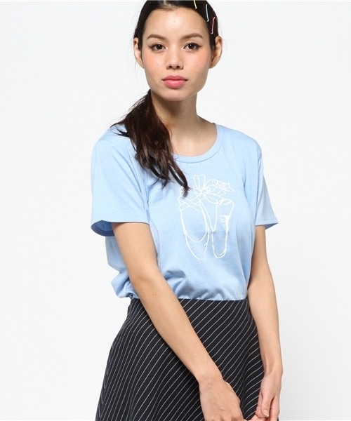 Chille anap(チルアナップ)の「ANAP/アナップ CHILLE ロゴバレエシューズTシャツ(Tシャツ/カットソー・レディース・オフホワイト/グレー/サックスブルー/ピンク・FREE)」の15枚目の写真