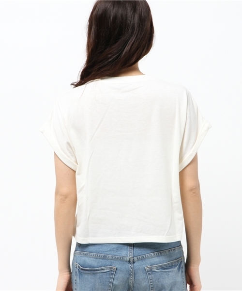 WEGO(ウィゴー)の「WEGO/サガラ刺繍クロップドTシャツ(Tシャツ/カットソー・レディース・オフホワイト/グリーン系その他/ネイビー・FREE)」の10枚目の写真