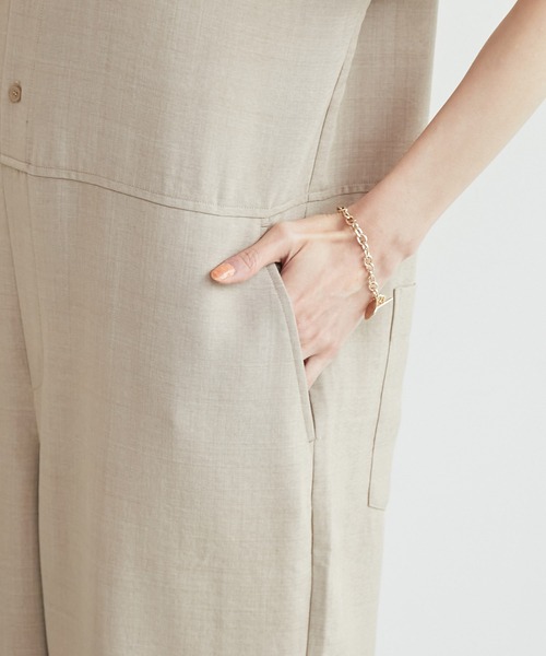 ROPE' PICNIC（ロペピクニック）の「【WEB限定】カジュアルジャンプスーツ（つなぎ/オールインワン・レディース・ブラック/ベージュ・38）」の3枚目の写真