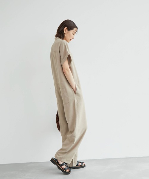 ROPE' PICNIC（ロペピクニック）の「【WEB限定】カジュアルジャンプスーツ（つなぎ/オールインワン・レディース・ブラック/ベージュ・38）」の14枚目の写真