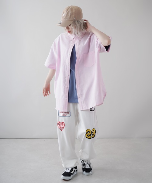 SPINNS(スピンズ)の「ワッペンスウェットパンツ(スウェットパンツ・レディース・ブラック/オフホワイト/オートミール・ONESIZE)」の7枚目の写真