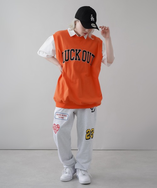 SPINNS(スピンズ)の「ワッペンスウェットパンツ(スウェットパンツ・レディース・ブラック/オフホワイト/オートミール・ONESIZE)」の11枚目の写真