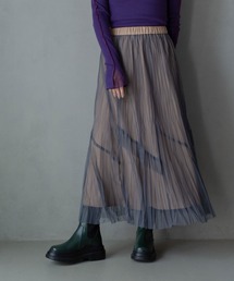 39%割引グレイ系,M激安商品 マルシャルテル MARECHAL TERRE オンライン店 リバーシブルチュールロングスカート TERRE MARECHAL マルシャルテル ロングスカート