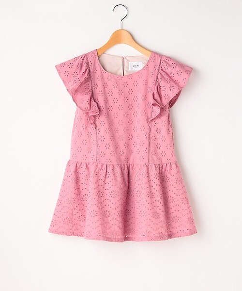 petit main LIEN（プティマインリアン）の「【リンク】レースフリルチュニック（チュニック・レディース・ピンク/ライトカーキ/アイボリー・FREE）」の15枚目の写真