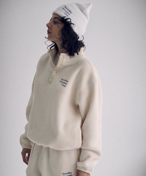 SEA(シー)の「Seavalley Mountain Club ワッチキャップ (UNISEX)(ニットキャップ/ビーニー・レディース・ホワイト/ネイビー/ピンク/イエロー/オレンジ/コバルトブルー・ONE SIZE)」の2枚目の写真