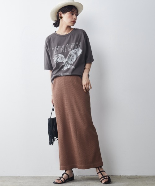 CHIC STYLE(シックスタイル)の「<大きいサイズ>綿100%ワッフルストレートシルエットマキシスカート シックスタイル(スカート・レディース・モカ/カーキ/ブラック・L/LL/3L/4L/5L)」の12枚目の写真