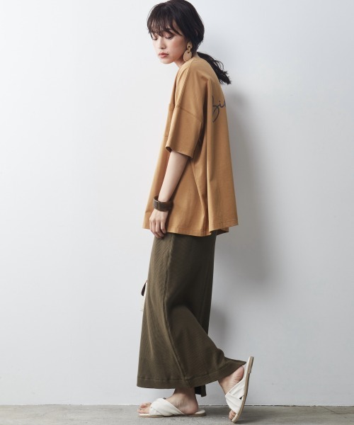 CHIC STYLE(シックスタイル)の「<大きいサイズ>綿100%ワッフルストレートシルエットマキシスカート シックスタイル(スカート・レディース・モカ/カーキ/ブラック・L/LL/3L/4L/5L)」の5枚目の写真