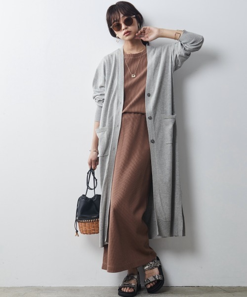 CHIC STYLE(シックスタイル)の「<大きいサイズ>綿100%ワッフルストレートシルエットマキシスカート シックスタイル(スカート・レディース・モカ/カーキ/ブラック・L/LL/3L/4L/5L)」の10枚目の写真