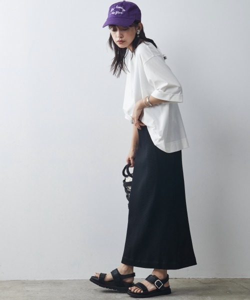 CHIC STYLE(シックスタイル)の「<大きいサイズ>綿100%ワッフルストレートシルエットマキシスカート シックスタイル(スカート・レディース・モカ/カーキ/ブラック・L/LL/3L/4L/5L)」の20枚目の写真