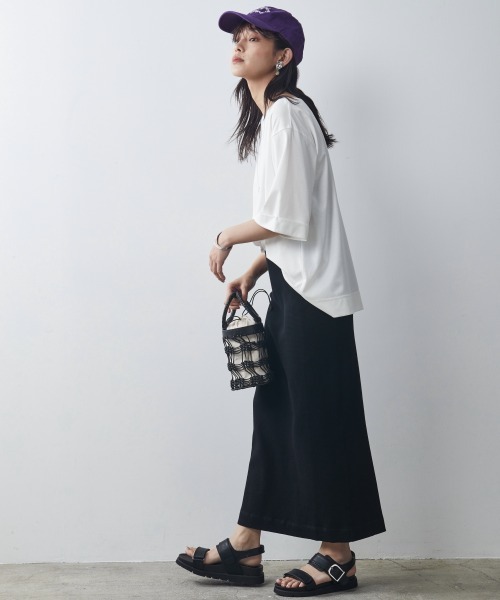 CHIC STYLE(シックスタイル)の「<大きいサイズ>綿100%ワッフルストレートシルエットマキシスカート シックスタイル(スカート・レディース・モカ/カーキ/ブラック・L/LL/3L/4L/5L)」の19枚目の写真