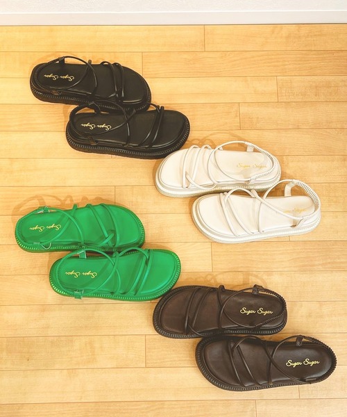Sugar Sugar(シュガーシュガー)の「【SUGAR SUGAR シュガーシュガー】厚底コードストラップサンダル(サンダル・レディース・ブラック/アイボリー/ブラウン/グリーン・M/L/S)」の20枚目の写真
