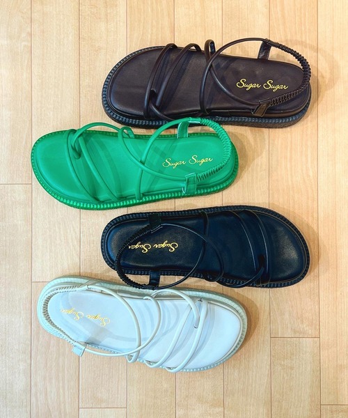Sugar Sugar(シュガーシュガー)の「【SUGAR SUGAR シュガーシュガー】厚底コードストラップサンダル(サンダル・レディース・ブラック/アイボリー/ブラウン/グリーン・M/L/S)」の12枚目の写真