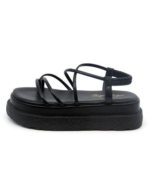 Sugar Sugar(シュガーシュガー)の「【SUGAR SUGAR シュガーシュガー】厚底コードストラップサンダル(サンダル・レディース・ブラック/アイボリー/ブラウン/グリーン・M/L/S)」の22枚目の写真