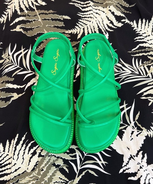 Sugar Sugar(シュガーシュガー)の「【SUGAR SUGAR シュガーシュガー】厚底コードストラップサンダル(サンダル・レディース・ブラック/アイボリー/ブラウン/グリーン・M/L/S)」の16枚目の写真
