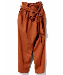 ＩＥＤＩＴ　着こなし自由なコットンリネンのラップ風パンツ