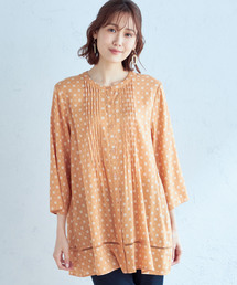 小紋柄シャツチュニック