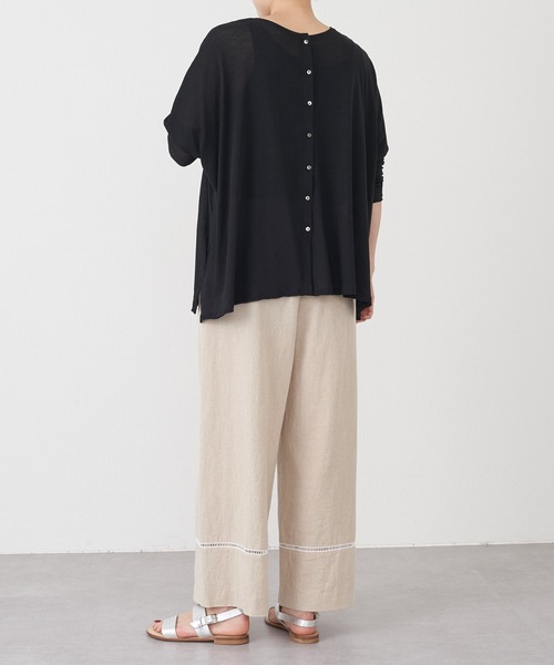 BEARDSLEY（ビアズリー）の「裾ハシゴレースウエストリブパンツ（その他パンツ・レディース・ベージュ・FREE）」の3枚目の写真