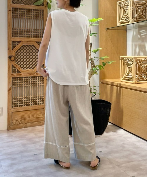 BEARDSLEY（ビアズリー）の「裾ハシゴレースウエストリブパンツ（その他パンツ・レディース・ベージュ・FREE）」の9枚目の写真