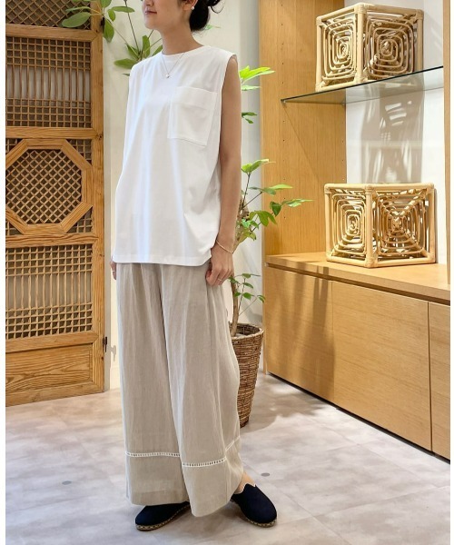 BEARDSLEY（ビアズリー）の「裾ハシゴレースウエストリブパンツ（その他パンツ・レディース・ベージュ・FREE）」の8枚目の写真