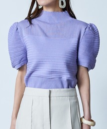 MAISON BREEZE | 【MAISON BREEZE】モックネックリブ編みパフスリーブトップス SCCH141(Tシャツ/カットソー)