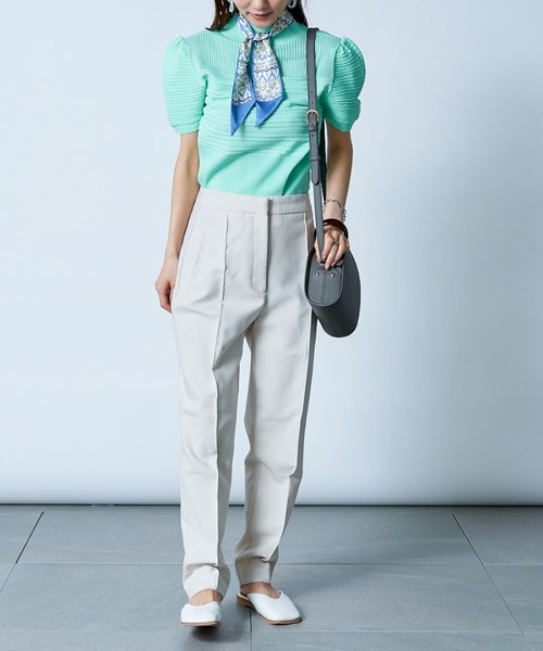 MAISON BREEZE(メゾンブリーズ)の「【MAISON BREEZE】モックネックリブ編みパフスリーブトップス SCCH141(Tシャツ/カットソー・レディース・ホワイト/ブラック/パープル/ピンク/イエロー/グリーン・FREE)」の20枚目の写真