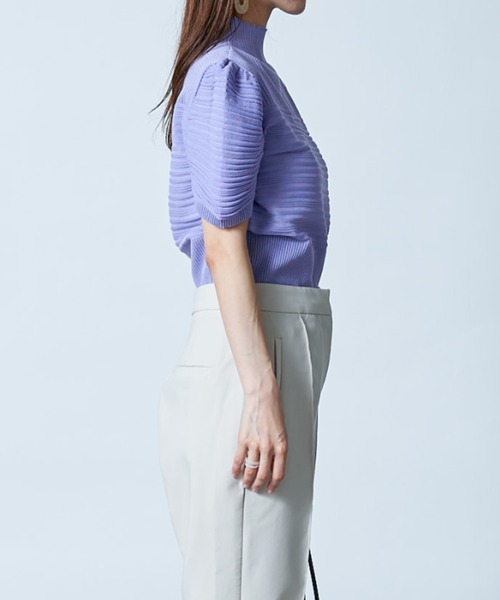 MAISON BREEZE(メゾンブリーズ)の「【MAISON BREEZE】モックネックリブ編みパフスリーブトップス SCCH141(Tシャツ/カットソー・レディース・ホワイト/ブラック/パープル/ピンク/イエロー/グリーン・FREE)」の14枚目の写真