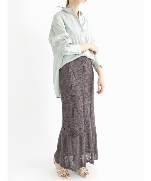 Te chichi（テチチ）の「綿麻２WAYシャツ（シャツ/ブラウス・レディース・ベージュ/ピンク/イエロー/グリーン・ﾌﾘ-）」の10枚目の写真