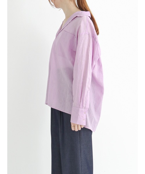 Te chichi（テチチ）の「綿麻２WAYシャツ（シャツ/ブラウス・レディース・ベージュ/ピンク/イエロー/グリーン・ﾌﾘ-）」の11枚目の写真