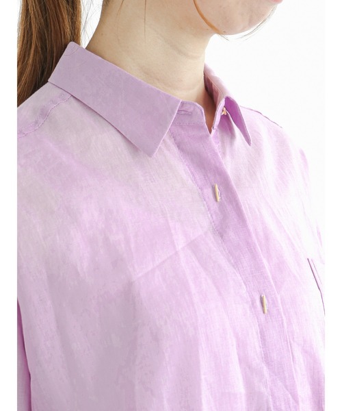 Te chichi（テチチ）の「綿麻２WAYシャツ（シャツ/ブラウス・レディース・ベージュ/ピンク/イエロー/グリーン・ﾌﾘ-）」の13枚目の写真