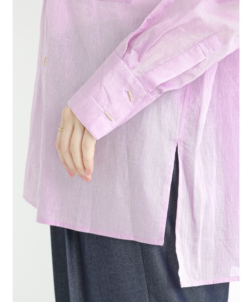 Te chichi（テチチ）の「綿麻２WAYシャツ（シャツ/ブラウス・レディース・ベージュ/ピンク/イエロー/グリーン・ﾌﾘ-）」の14枚目の写真