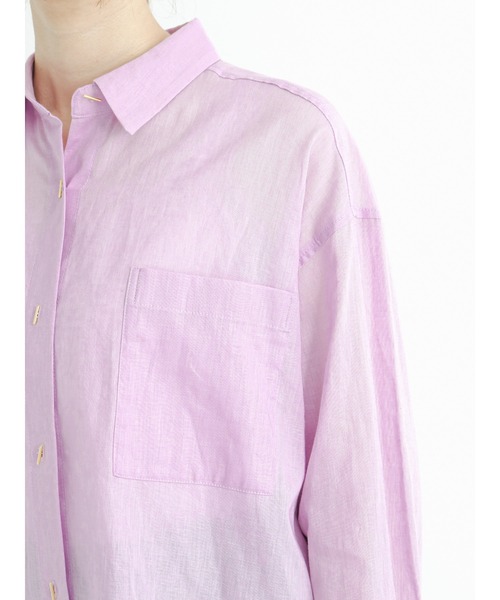 Te chichi（テチチ）の「綿麻２WAYシャツ（シャツ/ブラウス・レディース・ベージュ/ピンク/イエロー/グリーン・ﾌﾘ-）」の15枚目の写真