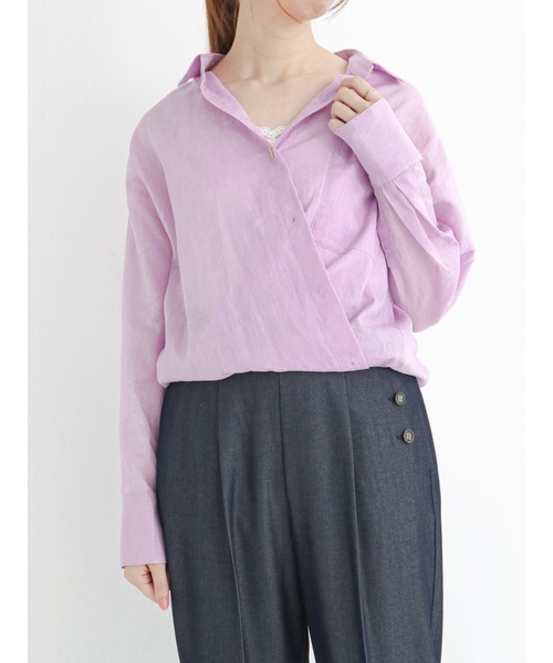 Te chichi（テチチ）の「綿麻２WAYシャツ（シャツ/ブラウス・レディース・ベージュ/ピンク/イエロー/グリーン・ﾌﾘ-）」の16枚目の写真