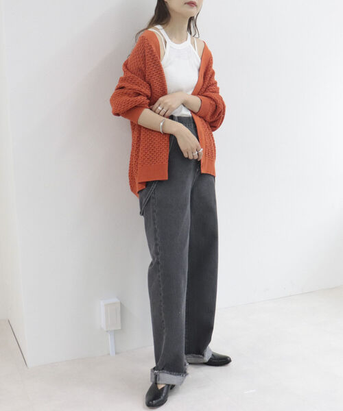 fredy emue（フレディエミュ）の「テレコ アメスリタンクトップ（タンクトップ・レディース・チャコールグレー/ブラック/キャメル/オフホワイト・38）」の12枚目の写真