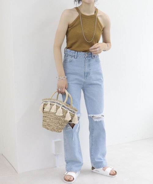 fredy emue（フレディエミュ）の「テレコ アメスリタンクトップ（タンクトップ・レディース・チャコールグレー/ブラック/キャメル/オフホワイト・38）」の13枚目の写真